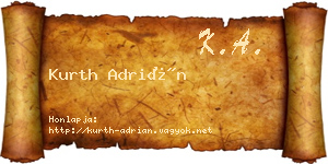 Kurth Adrián névjegykártya